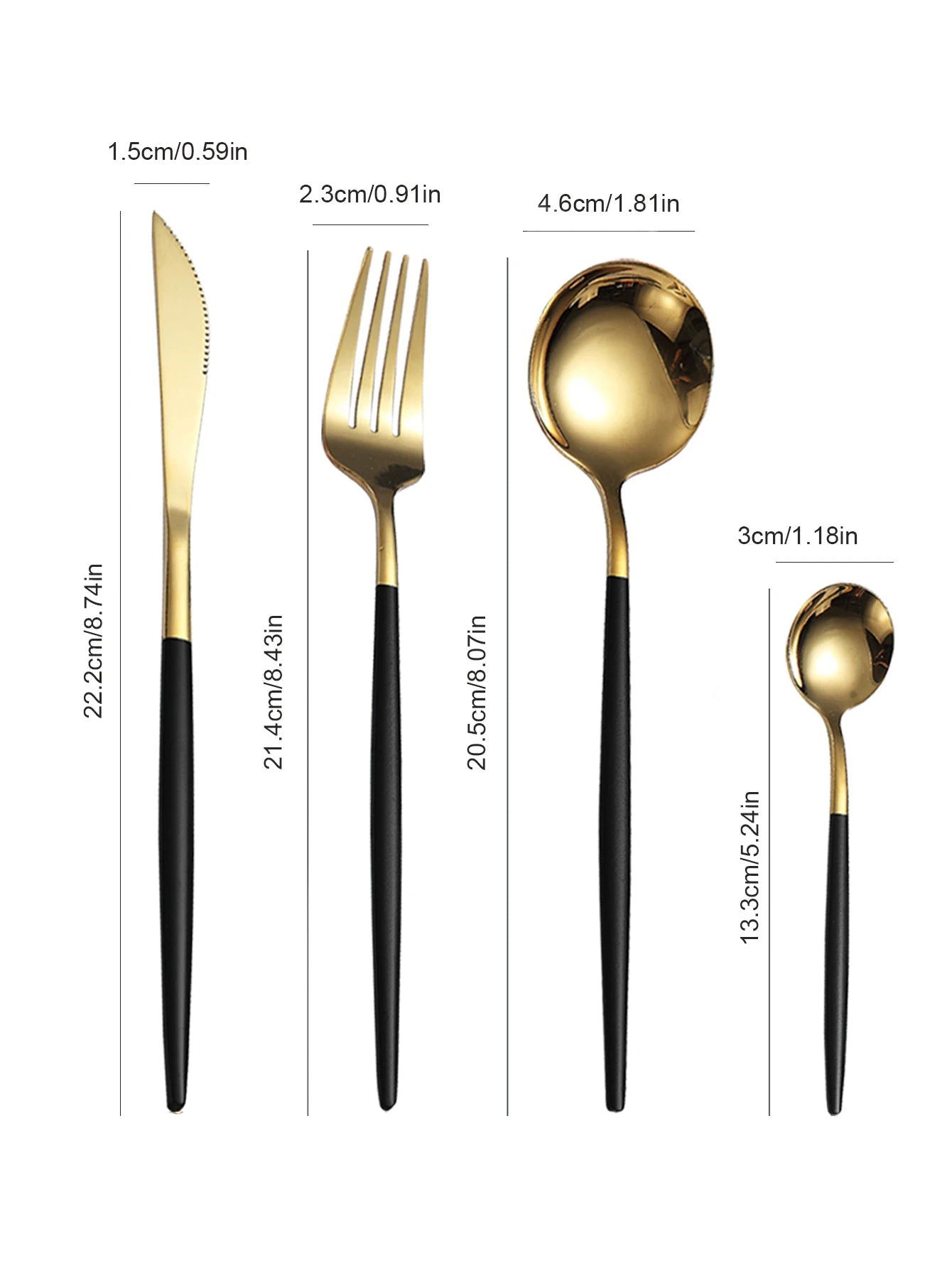 12pc Thin stainless steel cutlery set Portugal steak knife and fork dessert spoon coffee spoon - Slobuy