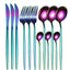 12pc Thin stainless steel cutlery set Portugal steak knife and fork dessert spoon coffee spoon - Slobuy