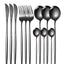 12pc Thin stainless steel cutlery set Portugal steak knife and fork dessert spoon coffee spoon - Slobuy