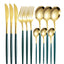 12pc Thin stainless steel cutlery set Portugal steak knife and fork dessert spoon coffee spoon - Slobuy