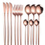 12pc Thin stainless steel cutlery set Portugal steak knife and fork dessert spoon coffee spoon - Slobuy