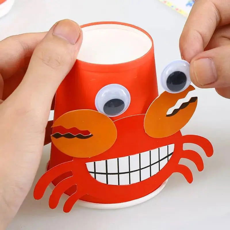 12pcs Children 3D DIY handmade Paper Cups Sticker Material Kit Whole Set Kids Kindergarten School Art Craft Educational Toys GYH - Slobuy