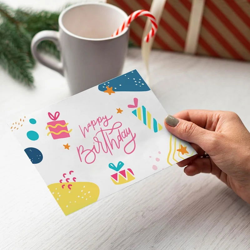 12pcs Happy Birthday Greeting Card With Envelope Birthday Party Invitation Cards For Kids Adults Folded Gift Cards Message Card - Slobuy