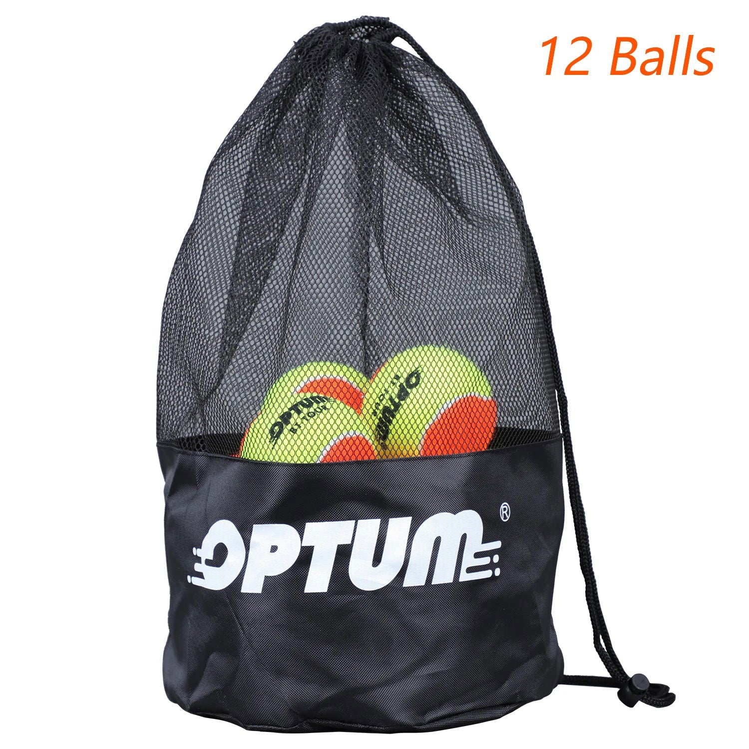 12pcs OPTUM BT-TOUR 50% Pressure Beach Tennis Balls With Mesh Shoulder Bag - Slobuy