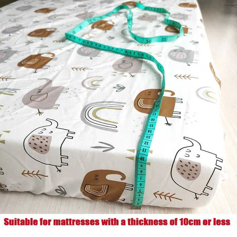 130cm*70cm Cotton Crib Fitted Sheets Soft Baby Bed Mattress Covers Printed Newborn Infant Bedding Set Kids Mini Cot Sheet - Slobuy
