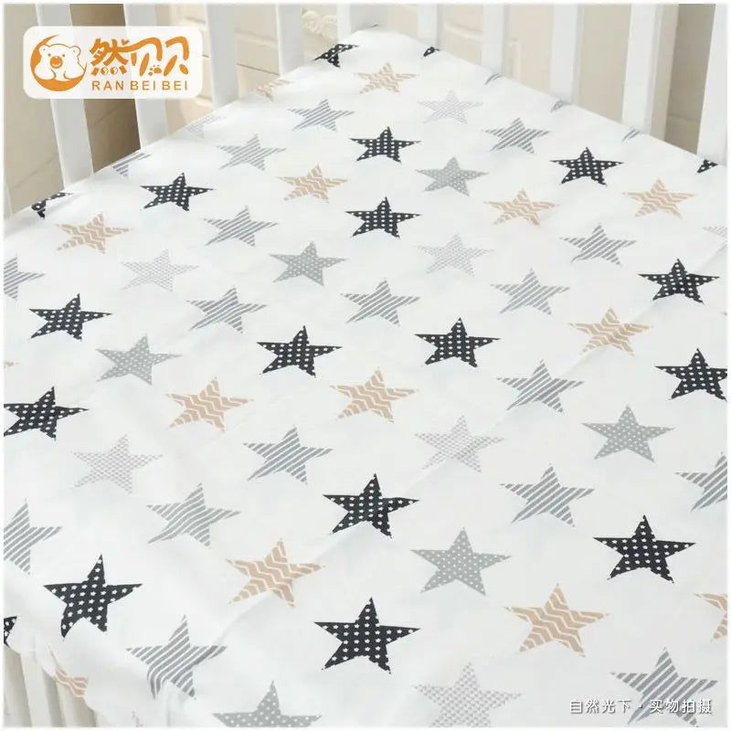130cm*70cm Cotton Crib Fitted Sheets Soft Baby Bed Mattress Covers Printed Newborn Infant Bedding Set Kids Mini Cot Sheet - Slobuy