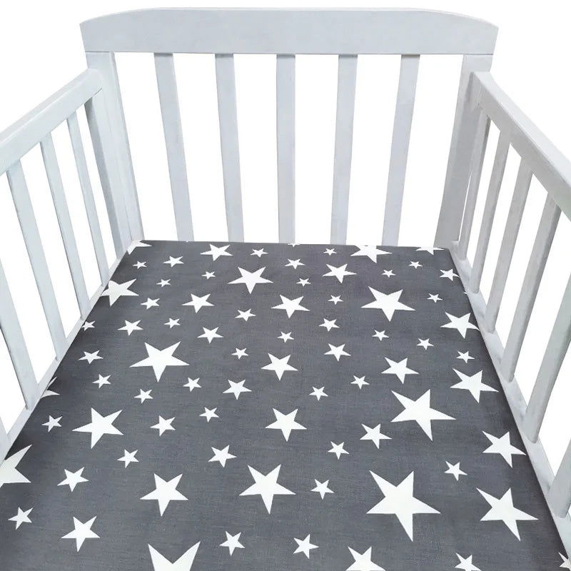 130cm*70cm Cotton Crib Fitted Sheets Soft Baby Bed Mattress Covers Printed Newborn Infant Bedding Set Kids Mini Cot Sheet - Slobuy