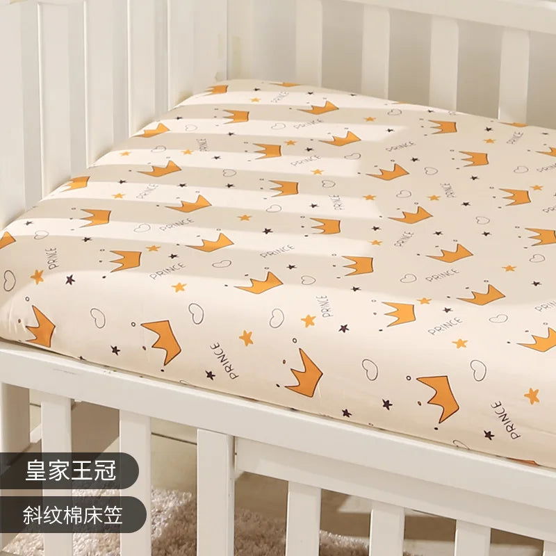 130cm*70cm Cotton Crib Fitted Sheets Soft Baby Bed Mattress Covers Printed Newborn Infant Bedding Set Kids Mini Cot Sheet - Slobuy