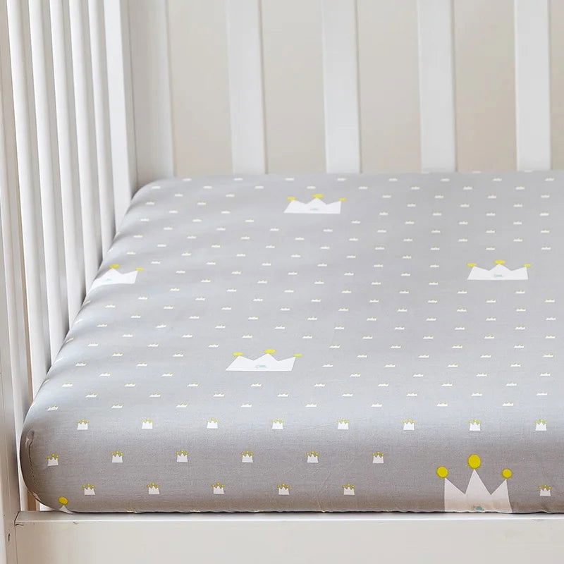 130cm*70cm Cotton Crib Fitted Sheets Soft Baby Bed Mattress Covers Printed Newborn Infant Bedding Set Kids Mini Cot Sheet - Slobuy