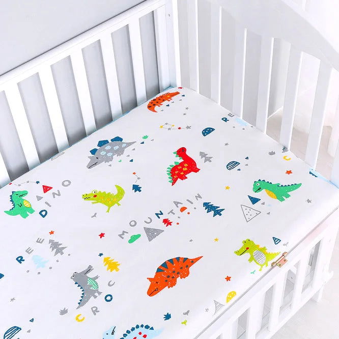 130cm*70cm Cotton Crib Fitted Sheets Soft Baby Bed Mattress Covers Printed Newborn Infant Bedding Set Kids Mini Cot Sheet - Slobuy