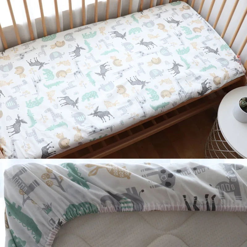 130x70cm 100% Cotton Baby Crib Fitted Sheet For Newborn Soft Bed Cot Mattress Cover Boy Girl Toddler Bedding Allow Custom Make - Slobuy