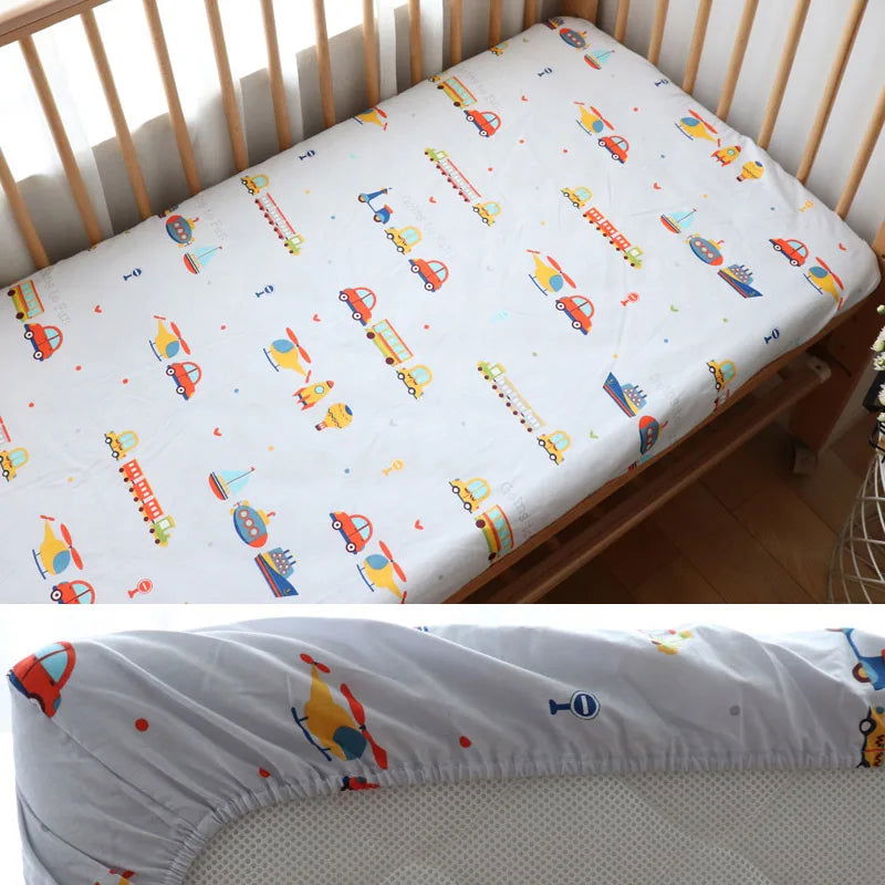 130x70cm 100% Cotton Baby Crib Fitted Sheet For Newborn Soft Bed Cot Mattress Cover Boy Girl Toddler Bedding Allow Custom Make - Slobuy