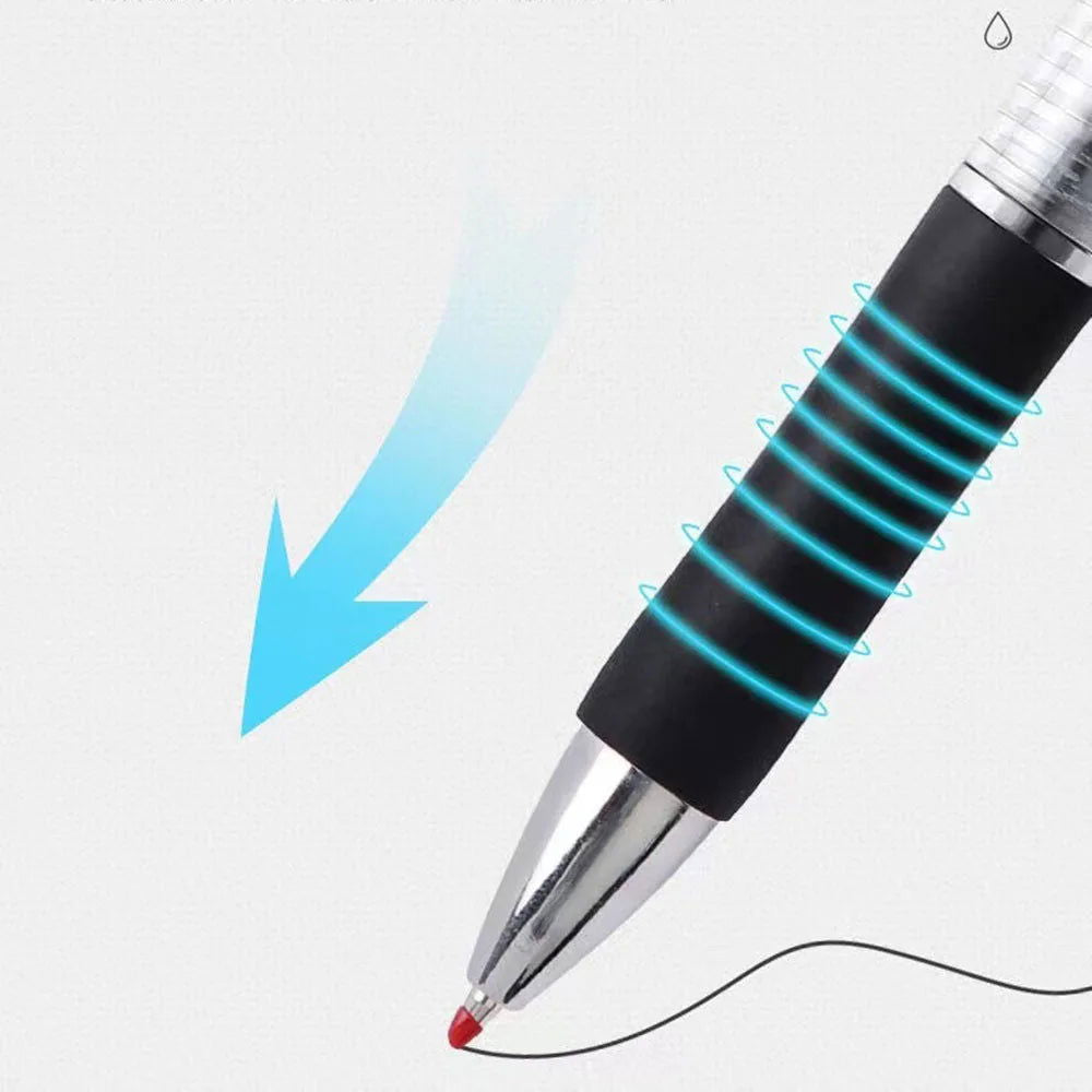 13Pcs Set Ballpen Retractable Gel Pens Black Red Blue Ink 0.5mm Ballpoint Replaceable Refills Office School Supplies Stationery - Slobuy