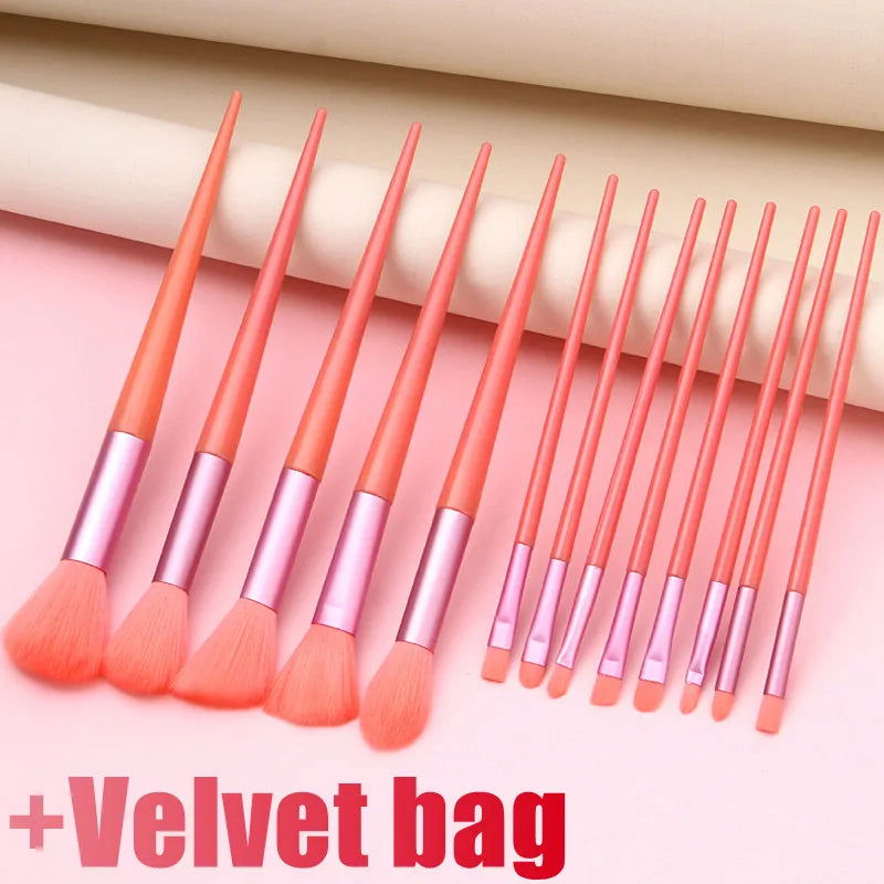 13Pcs Soft Fluffy Makeup Brushes Set for cosmetics Foundation Blush Powder Eyeshadow Kabuki Blending Makeup brush beauty tool - Slobuy
