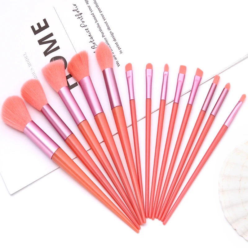 13Pcs Soft Fluffy Makeup Brushes Set for cosmetics Foundation Blush Powder Eyeshadow Kabuki Blending Makeup brush beauty tool - Slobuy