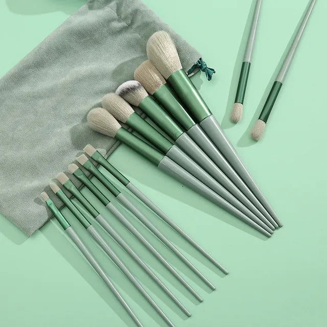 13Pcs Soft Fluffy Makeup Brushes Set for cosmetics Foundation Blush Powder Eyeshadow Kabuki Blending Makeup brush beauty tool - Slobuy