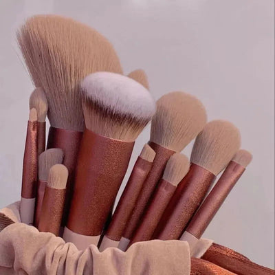 13 PCS Makeup Brushes Set Eye Shadow Foundation Women Cosmetic Brush Eyeshadow Blush Beauty Soft Make Up Tools Bag - Slobuy