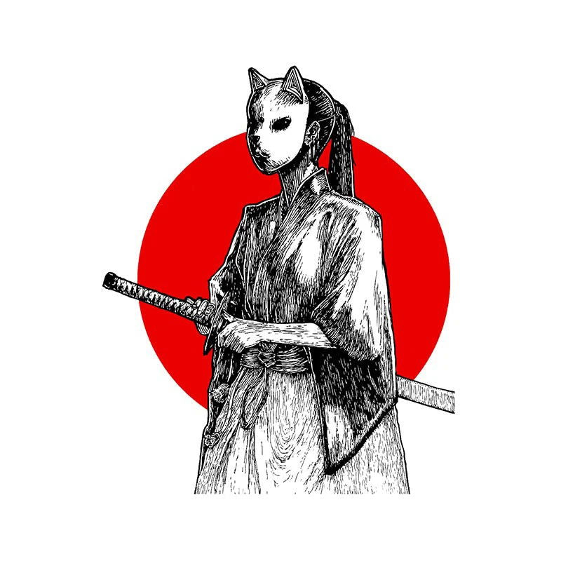 13cm For Samurai Warrior Car Accessories Sticker Scratch-Proof Sunscreen Decor Camper Windows Graffiti Decal - Slobuy