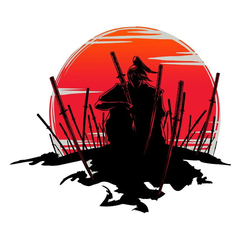 13cm For Samurai Warrior Car Accessories Sticker Scratch-Proof Sunscreen Decor Camper Windows Graffiti Decal - Slobuy