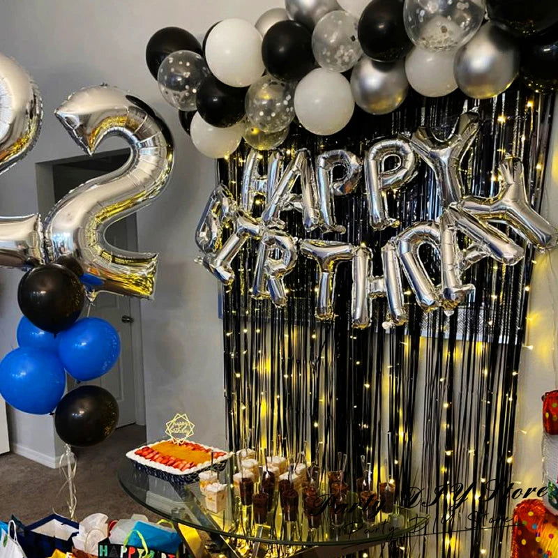 13pcs Birthday Balloon Rose Gold Color Foil Letter Balloons Set Happy Birthday Decoration Globos Kids Party Supplies - Slobuy