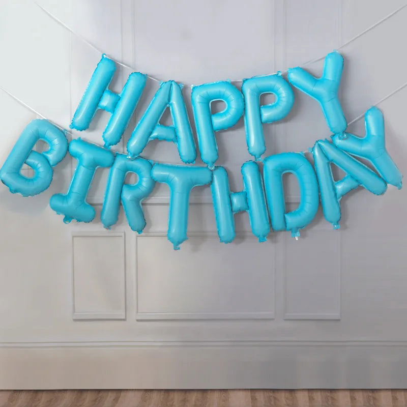 13pcs Birthday Balloon Rose Gold Color Foil Letter Balloons Set Happy Birthday Decoration Globos Kids Party Supplies - Slobuy