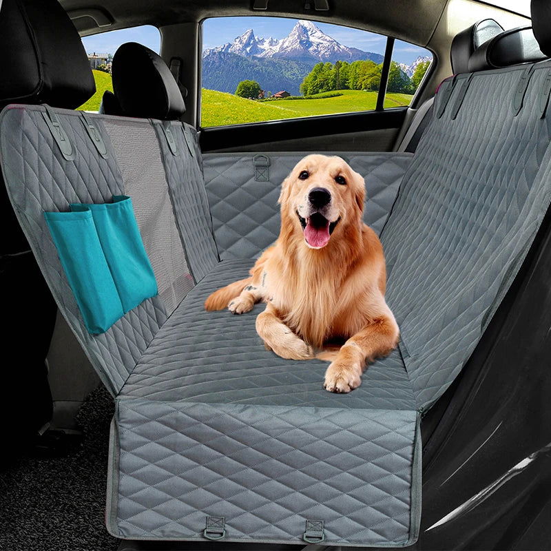 143×153CM Double Zipper Car Pet Seat Pad Waterproof Dirt Resistant Suitable Multiple Models Solid Color Cars Rear Seats Cushion - Slobuy