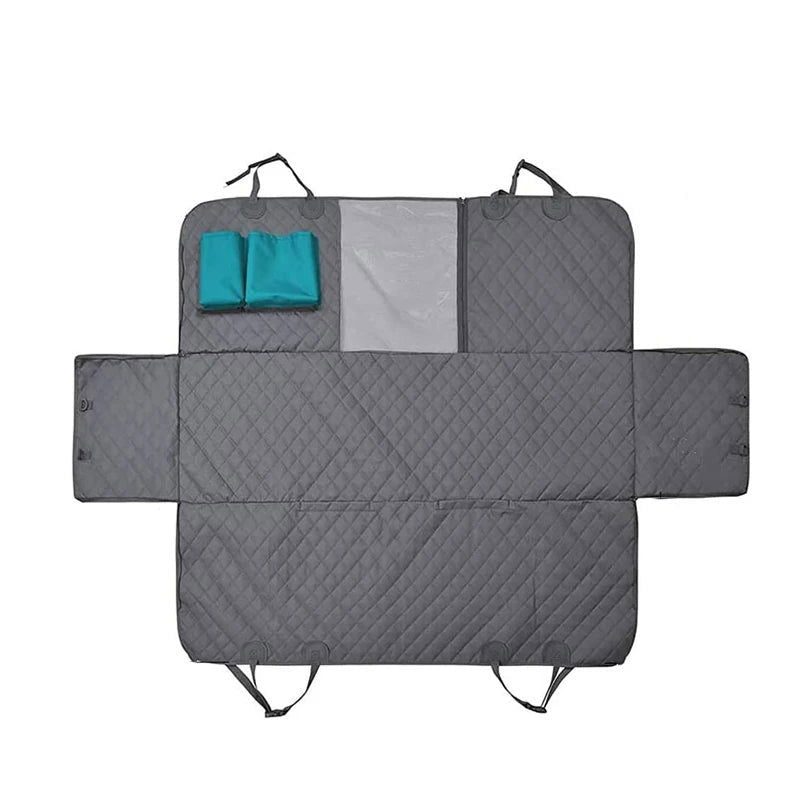 143×153CM Double Zipper Car Pet Seat Pad Waterproof Dirt Resistant Suitable Multiple Models Solid Color Cars Rear Seats Cushion - Slobuy