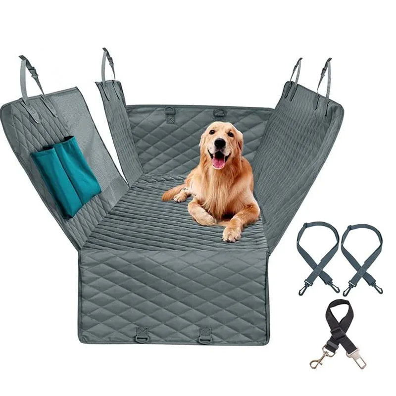 143×153CM Double Zipper Car Pet Seat Pad Waterproof Dirt Resistant Suitable Multiple Models Solid Color Cars Rear Seats Cushion - Slobuy