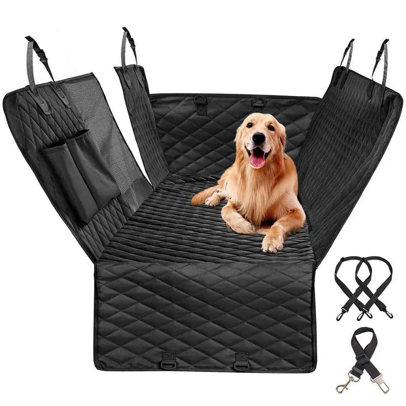 143×153CM Double Zipper Car Pet Seat Pad Waterproof Dirt Resistant Suitable Multiple Models Solid Color Cars Rear Seats Cushion - Slobuy