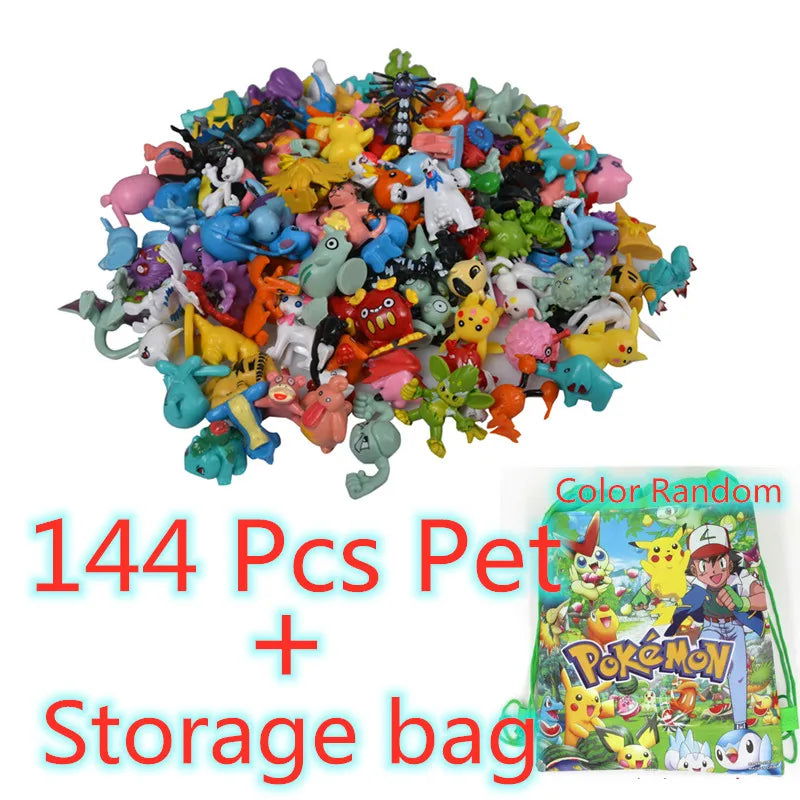 144 Style Pokemon Figure Toys Anime Pikachu Action Figure Model Ornamental Decoration Collect Toys For Children's Christmas Gift - Slobuy
