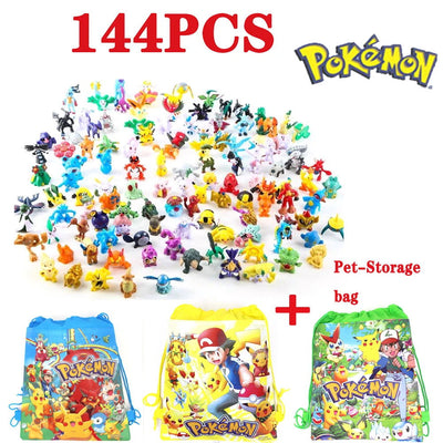 144 Style Pokemon Figure Toys Anime Pikachu Action Figure Model Ornamental Decoration Collect Toys For Children's Christmas Gift - Slobuy