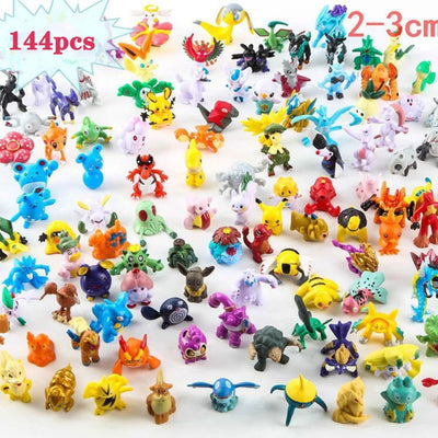 144 Style Pokemon Figure Toys Anime Pikachu Action Figure Model Ornamental Decoration Collect Toys For Children's Christmas Gift - Slobuy