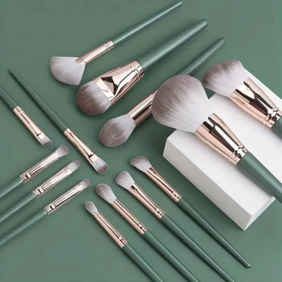 14Pcs Makeup Brushes Set Large Fluffy Soft Eye Shadow Foundation Brush Women Cosmetic Powder Blush Blending Beauty Make Up Tools - Slobuy
