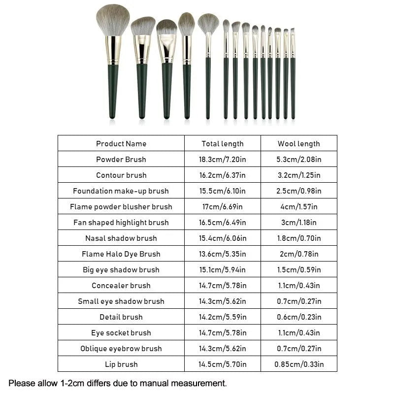 14Pcs Makeup Brushes Set Large Fluffy Soft Eye Shadow Foundation Brush Women Cosmetic Powder Blush Blending Beauty Make Up Tools - Slobuy