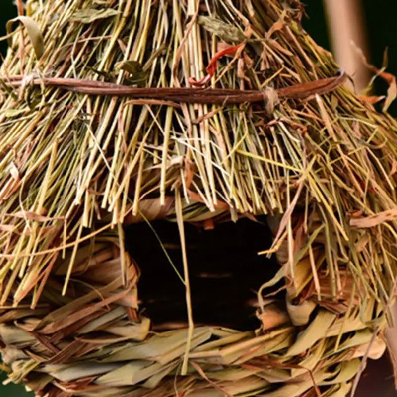 14Styles Birds Nest Bird Cage Natural Grass Egg Cage Bird House Outdoor Decorative Weaved Hanging Parrot Nest Houses Pet Bedroom - Slobuy