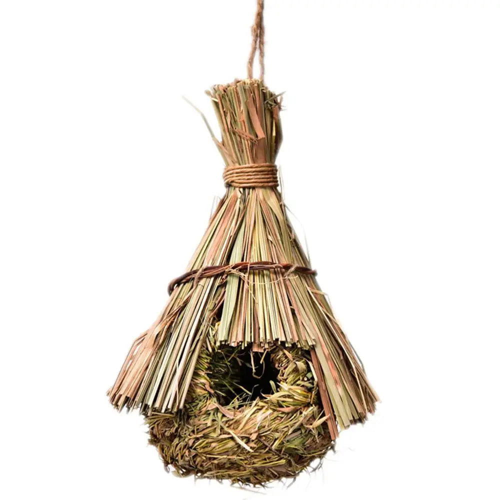 14Styles Birds Nest Bird Cage Natural Grass Egg Cage Bird House Outdoor Decorative Weaved Hanging Parrot Nest Houses Pet Bedroom - Slobuy