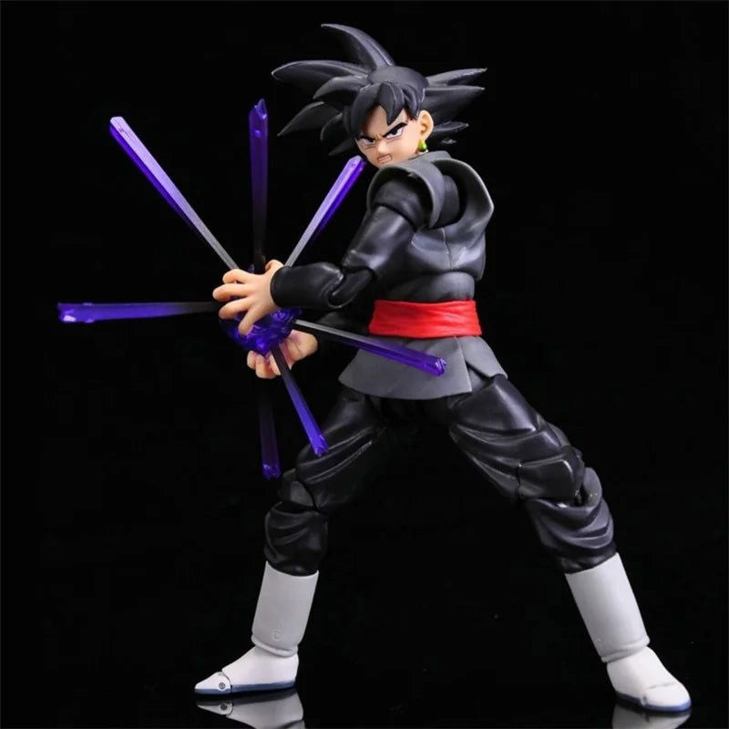 14cm Anime Dragon Ball Black Goku Zamasu Action Figure  Super Saiyan Movie Version Dbz Model With Multiple Accessories Toys - Slobuy