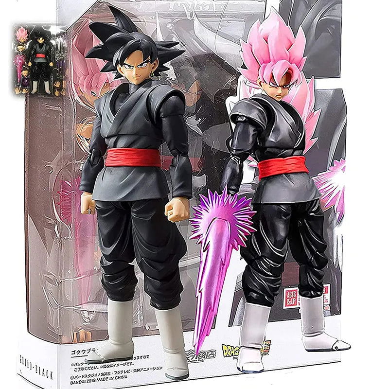 14cm Anime Dragon Ball Black Goku Zamasu Action Figure  Super Saiyan Movie Version Dbz Model With Multiple Accessories Toys - Slobuy