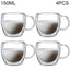 80ML/150ML 2-18PCS Double Wall Glass Kung Fu Tea Cup Transparent Coffee Milk Water Mug High Borosilicate Glass Drinkware Tea Set - Slobuy