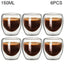 80ML/150ML 2-18PCS Double Wall Glass Kung Fu Tea Cup Transparent Coffee Milk Water Mug High Borosilicate Glass Drinkware Tea Set - Slobuy