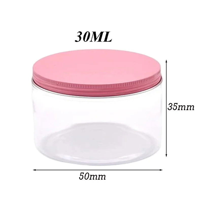 20Pcs 30/50/60/80/120/150ml Storage Jars With Lids Aluminum Round Canister Empty Plastic Cosmetic Jars Food Travel Bottle Pot - Slobuy