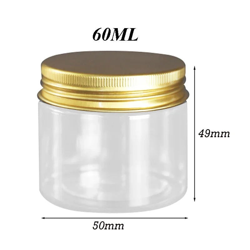 20Pcs 30/50/60/80/120/150ml Storage Jars With Lids Aluminum Round Canister Empty Plastic Cosmetic Jars Food Travel Bottle Pot - Slobuy