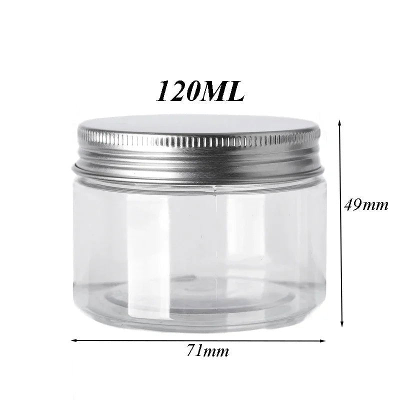20Pcs 30/50/60/80/120/150ml Storage Jars With Lids Aluminum Round Canister Empty Plastic Cosmetic Jars Food Travel Bottle Pot - Slobuy