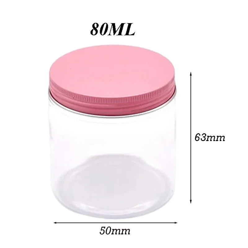 20Pcs 30/50/60/80/120/150ml Storage Jars With Lids Aluminum Round Canister Empty Plastic Cosmetic Jars Food Travel Bottle Pot - Slobuy