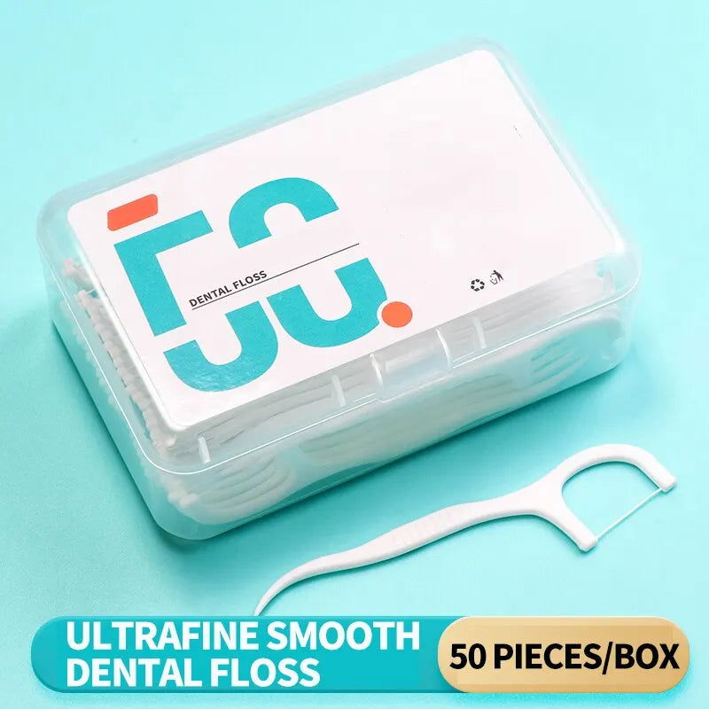 150pcs Dental Floss Plastic Toothpicks-Disposable Cleaning between Teeth-Separate Box-Oral Care - Slobuy