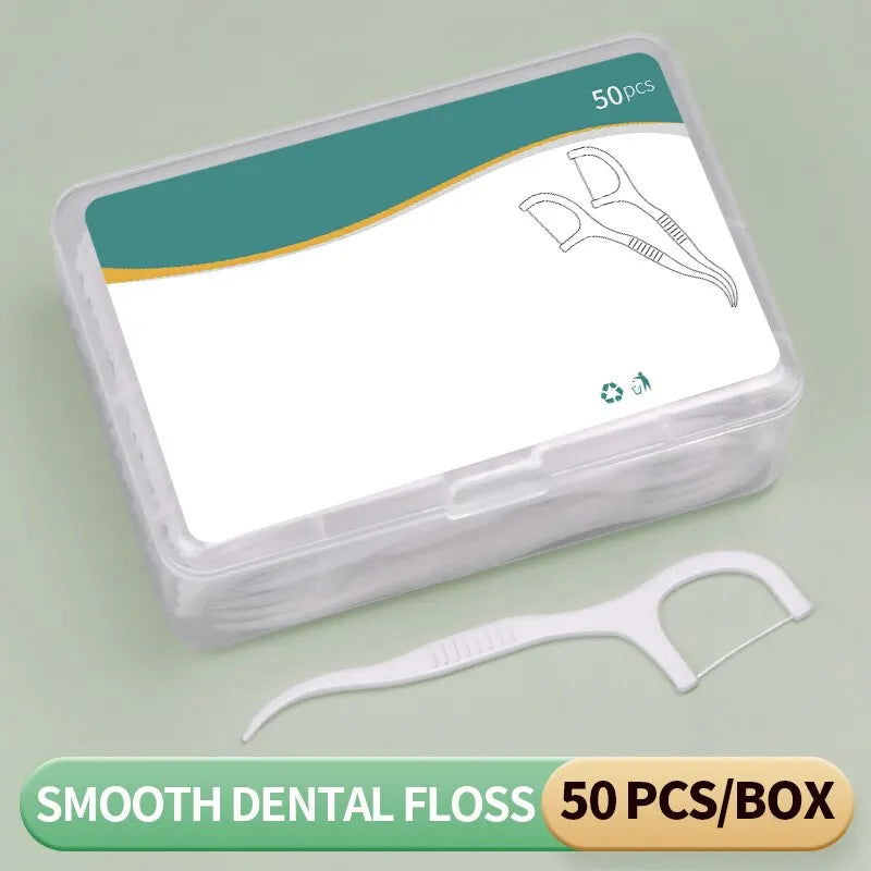 150pcs Dental Floss Plastic Toothpicks-Disposable Cleaning between Teeth-Separate Box-Oral Care - Slobuy