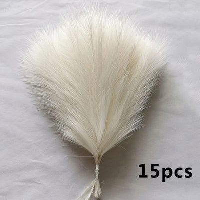 15pcs Artificial Pampas Grass Flower Bouquet For Home Wedding Decoration DIY Party Bedroom Fake Plant Flowers Vase Decor Reed - Slobuy