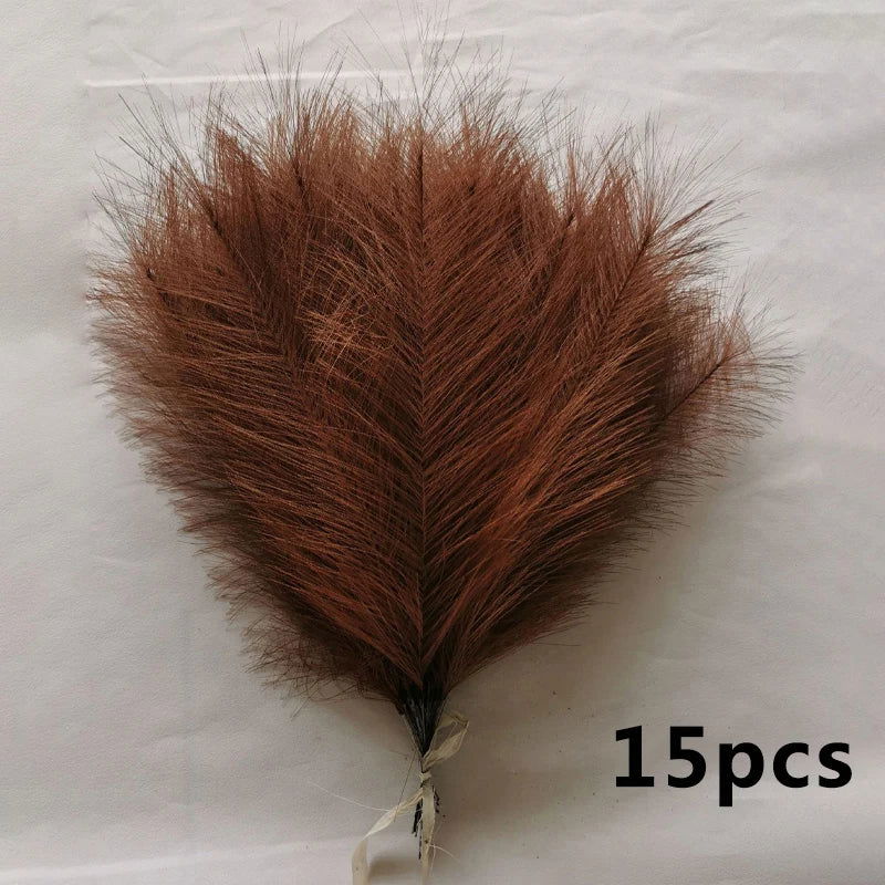 15pcs Artificial Pampas Grass Flower Bouquet For Home Wedding Decoration DIY Party Bedroom Fake Plant Flowers Vase Decor Reed - Slobuy