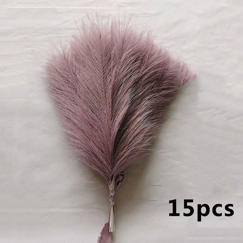 15pcs Artificial Pampas Grass Flower Bouquet For Home Wedding Decoration DIY Party Bedroom Fake Plant Flowers Vase Decor Reed - Slobuy