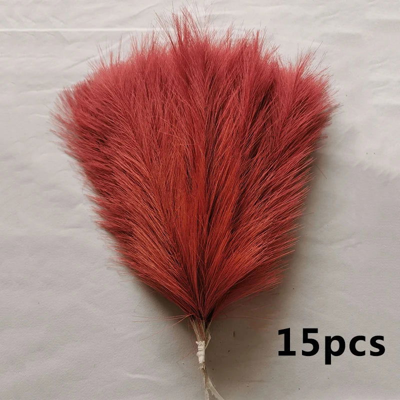 15pcs Artificial Pampas Grass Flower Bouquet For Home Wedding Decoration DIY Party Bedroom Fake Plant Flowers Vase Decor Reed - Slobuy